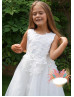 Ivory Sleeveless Lace Tulle Flower Girl Dress